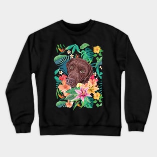 Tropical Chocolate Labrador Retriever 2 Crewneck Sweatshirt